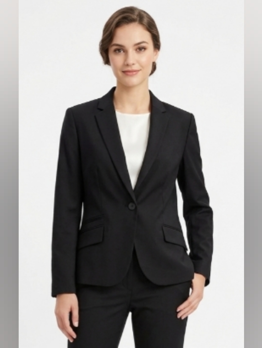 Chico's Black Single-Button Women's Blazer. Chico's Size 1 US Size M/8 - Picture 1 of 11